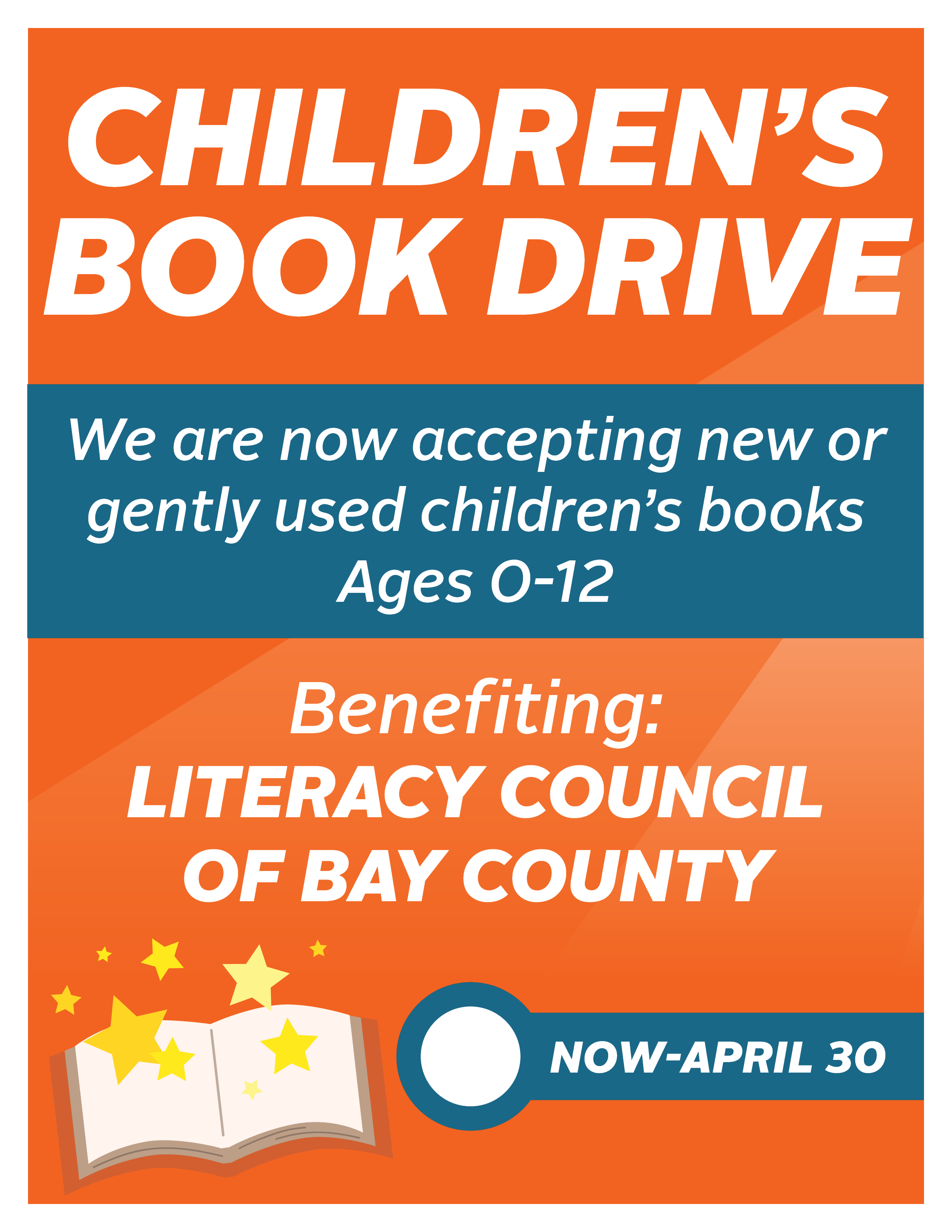 Children's Book Drive, New or Gently Used Books Ages 0-12, All Jolt Locations, Now - April 30